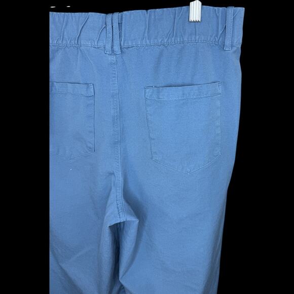 Anybody All-Streth Twill Wide Leg Cropped Pants Dusk Blue Medium Pockets Casual - Picture 9 of 14